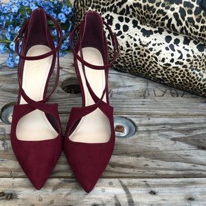 BCBGeneration burgundy strappy heel 8.5